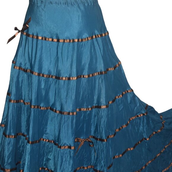 Rare Vintage Betsey Johnson 90s Y2K Full Maxi Skirt Ribbon Stripes S M As Is - Picture 2 of 13